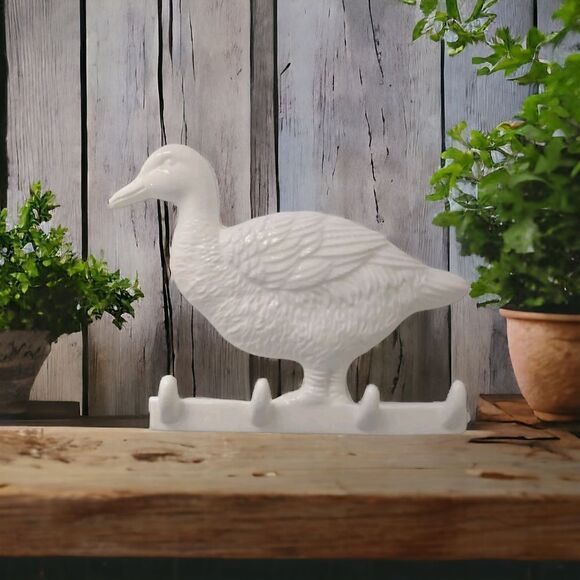 Vtg 80s Gourmet Ceramic Wall Hook Decor Zandla Bird Goose Duck Farmhouse Rustic. - Picture 1 of 13